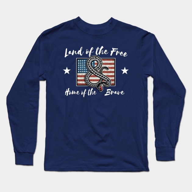 Freedom Snake: Land of the Free & Home of the Brave Long Sleeve T-Shirt by spacedust